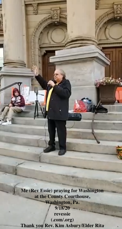 Me praying for our Nation on the Courthouse stairs. 9/18/20