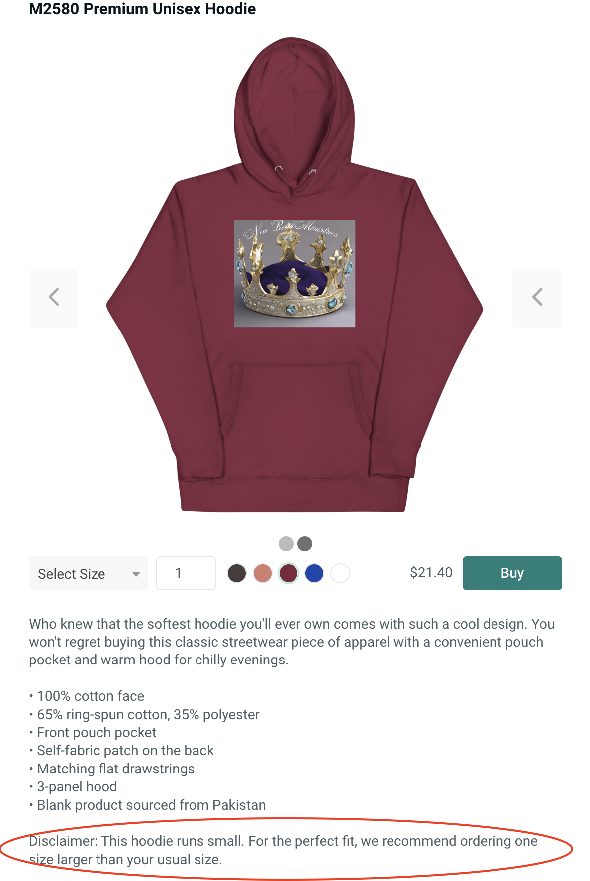 Our new pull over for New Birth Ministries