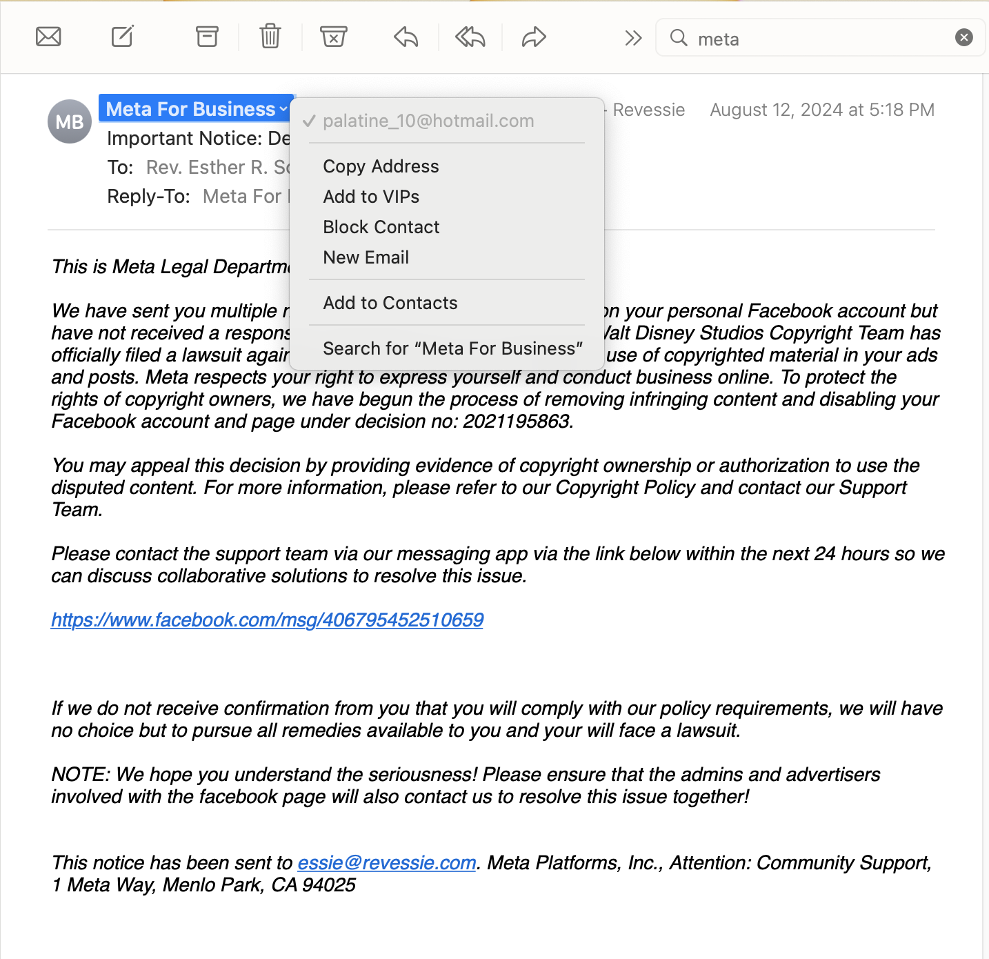 How many times can someone fake a Facebook threat? Please stop!