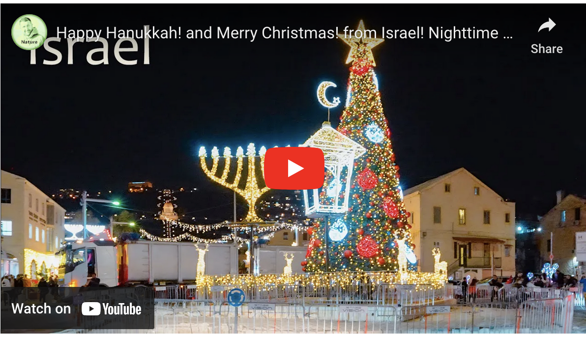 Hanukkah and Christmas in Israel.