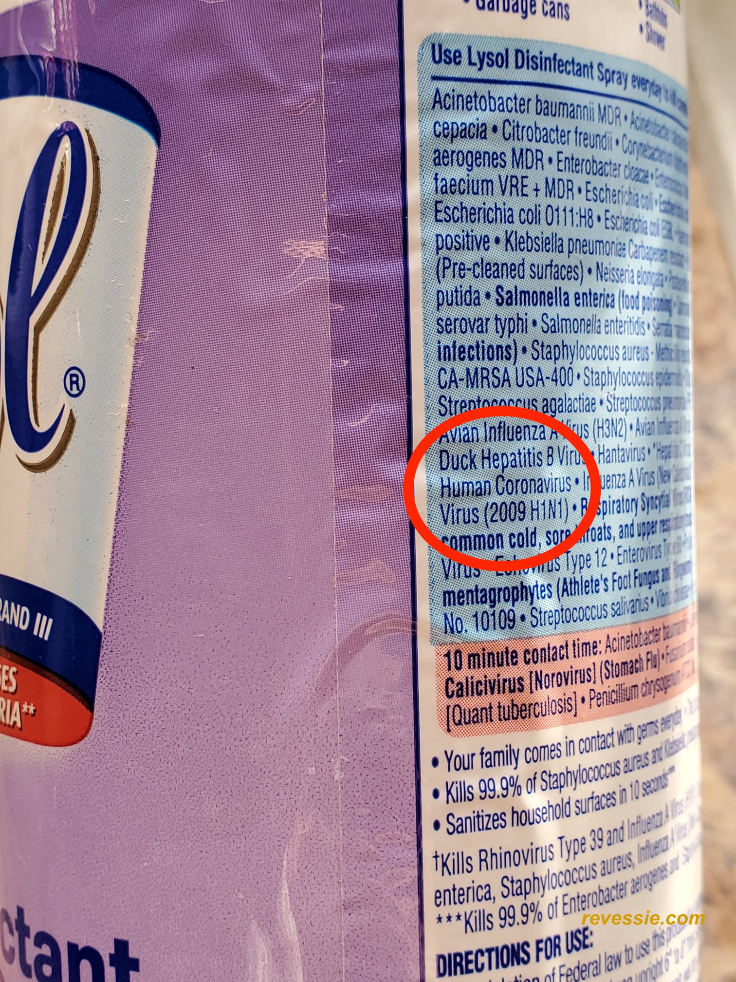 Lysol kills coronovirus germs.