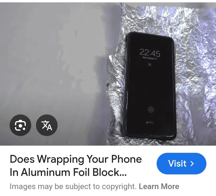 Cellphone and foil, interesting.